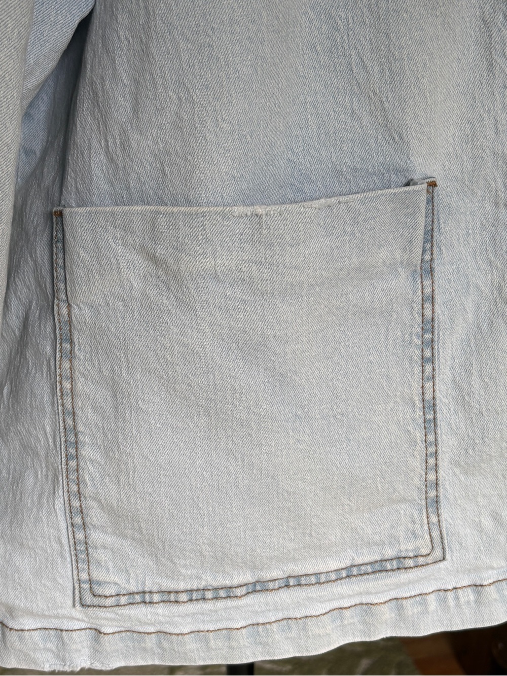 Y2K Kensie Jeans Light Wash Denim Chore Jacket XL Oversized Utility Shacket - Picture 5 of 8